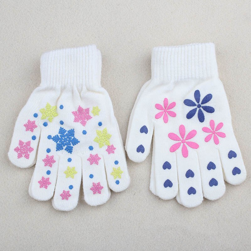 Winter Warm Gloves Children Knitted Stretch Mittens Boys Solid Girls Full Finger Christmas man Glove Knitted