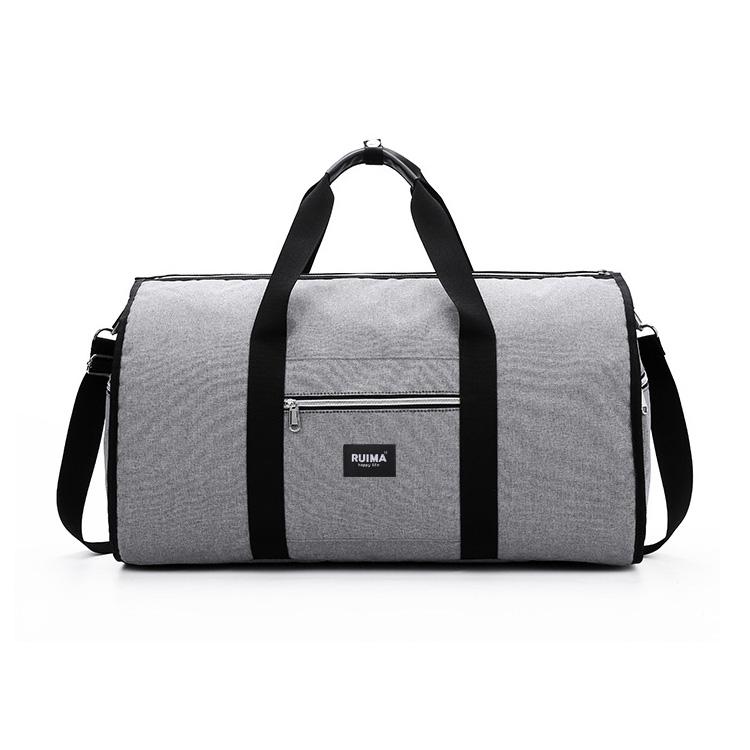 Bolsa de hombro de viaje para hombre, bolsa de viaje impermeable para hombre, bolsas de equipaje, bolsa de lona para traje grande de negocios: Grey