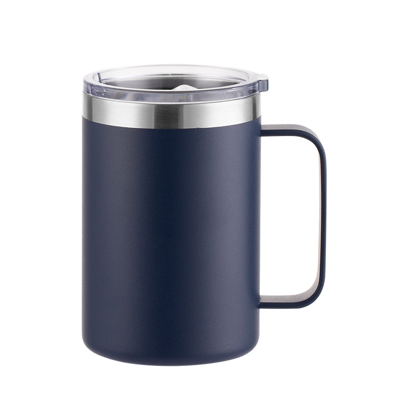 Nueva taza de café de acero inoxidable de doble pared, taza de té de 12oz y 16oz, 350ml, 450ml, termo aislado, tazas al vacío con mango