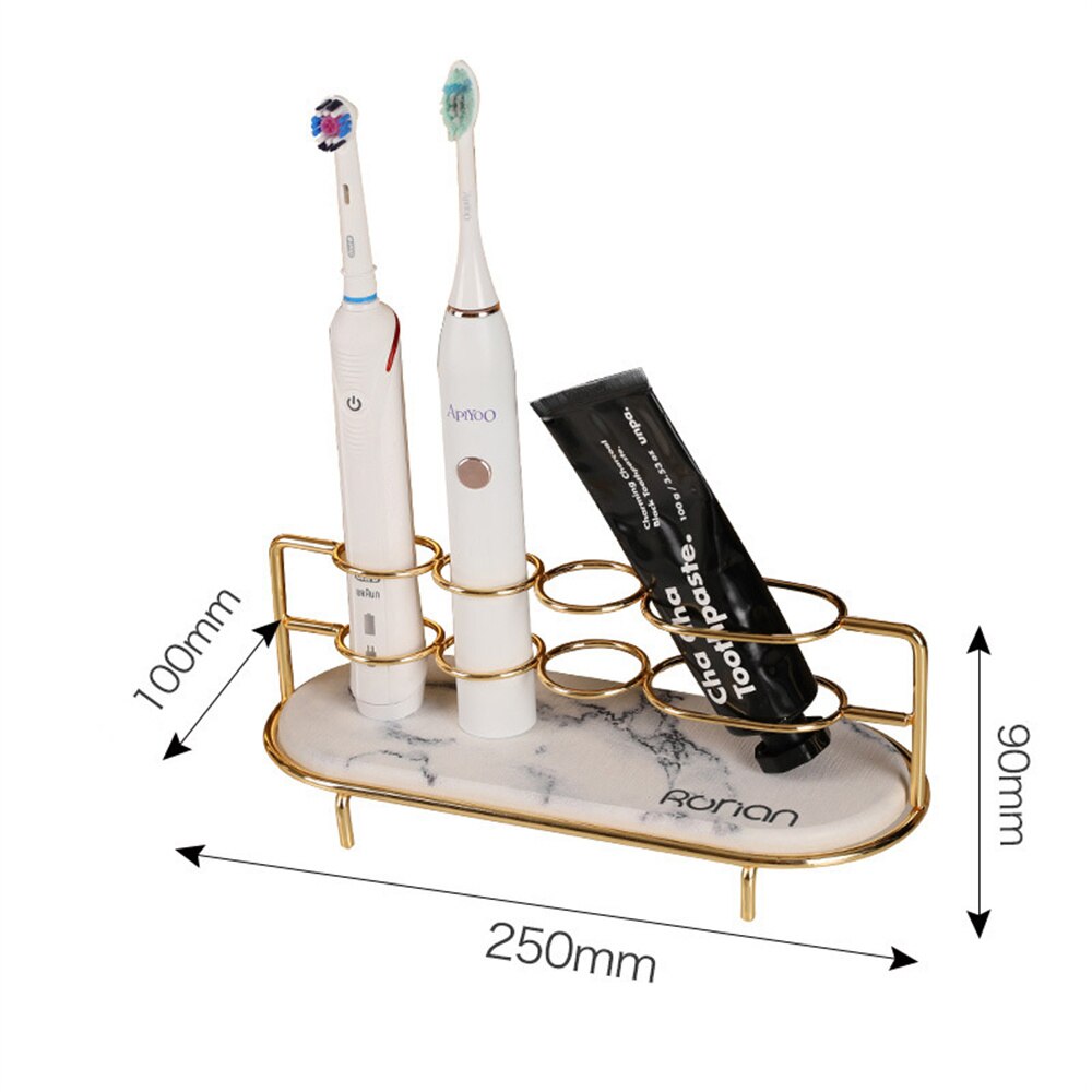 Diatomite Electric Toothbrush Holder Quick-drying Absorbent Pad Toothbrush Toothpaste Organizer Gold Toiletries Storage Shelf