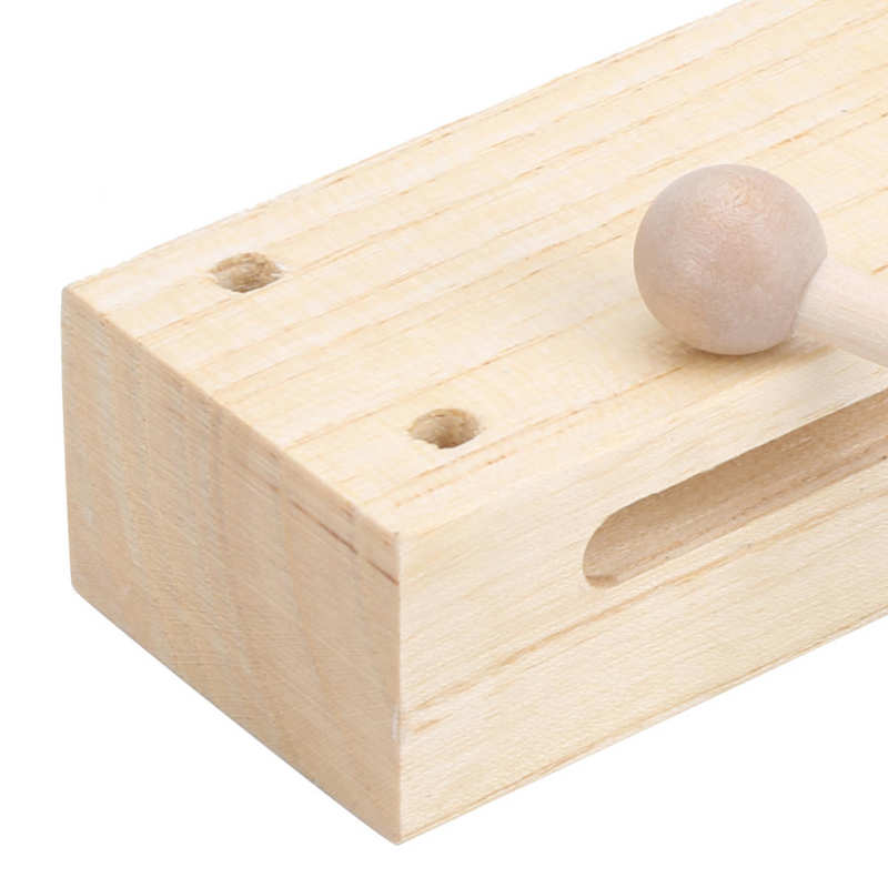 Wooden Percussion Block with Hammer for Kids Musical Education Rhythm Instrument