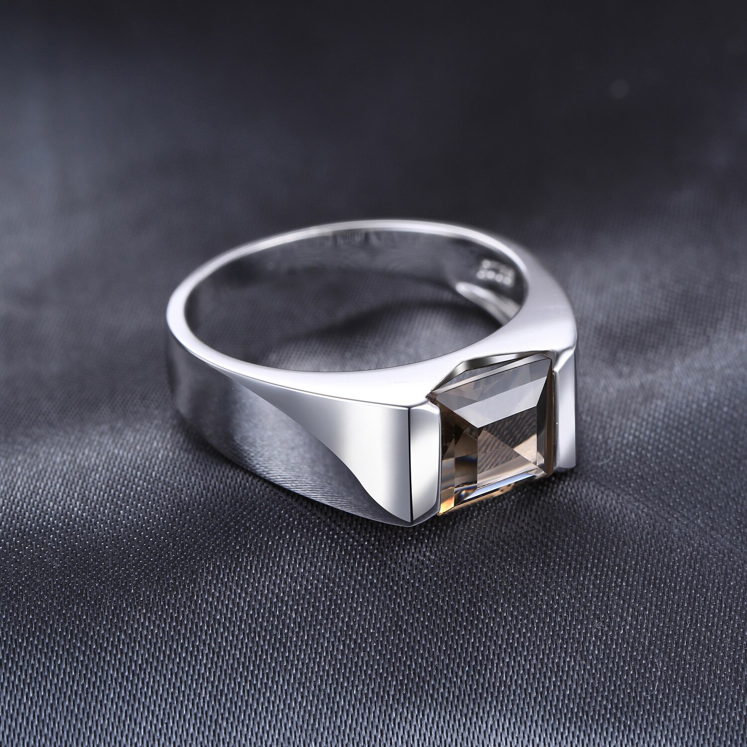 Jewpalace ægte røgfyldte kvarts ring 925 sterling sølv ringe til mænd vielsesringe sølv 925 ædelsten smykker fine smykker