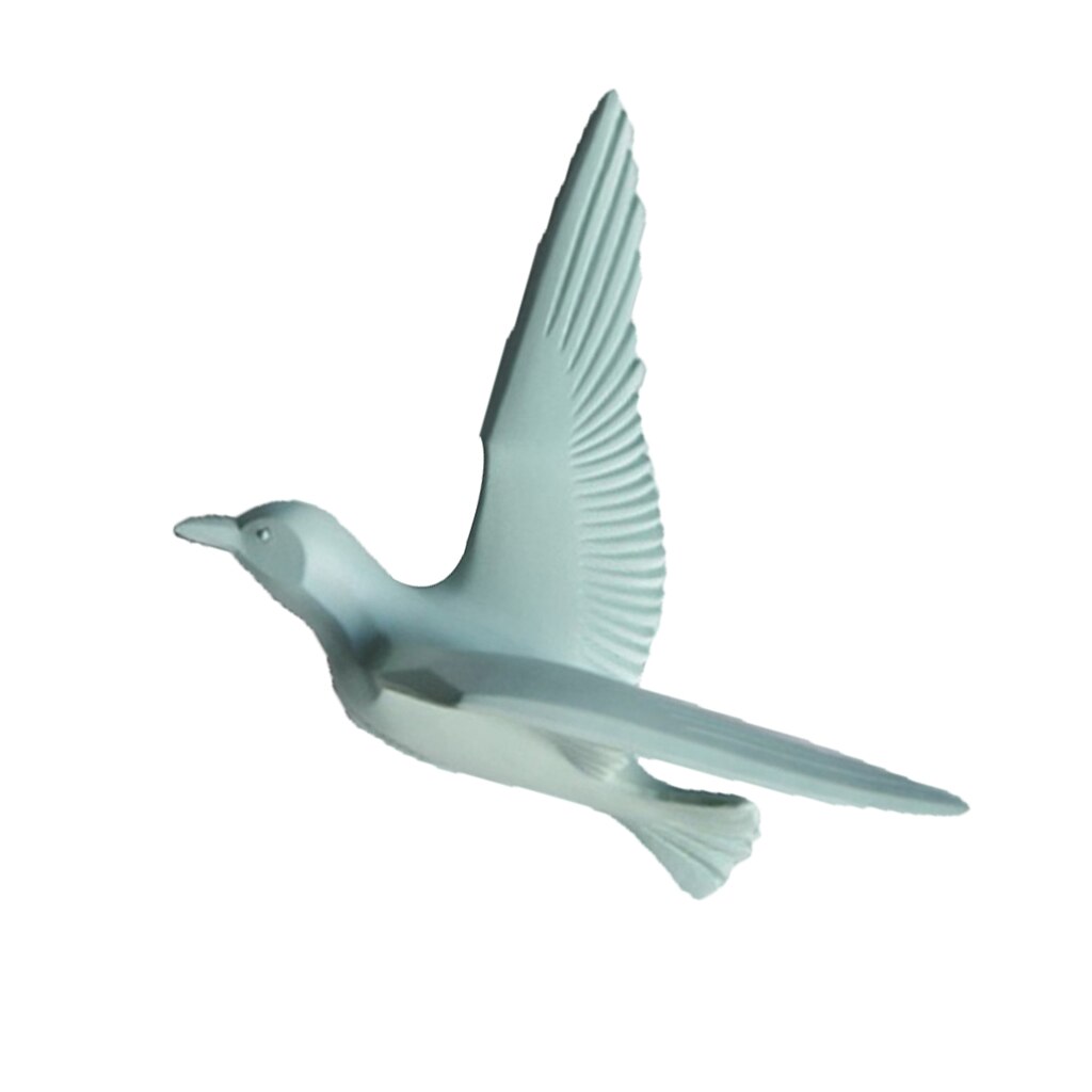 3D Resin Flying Seagull Birds Crafts Wall Art Sculpture Living Room Bedroom Wall Hanging Decoration: Green C