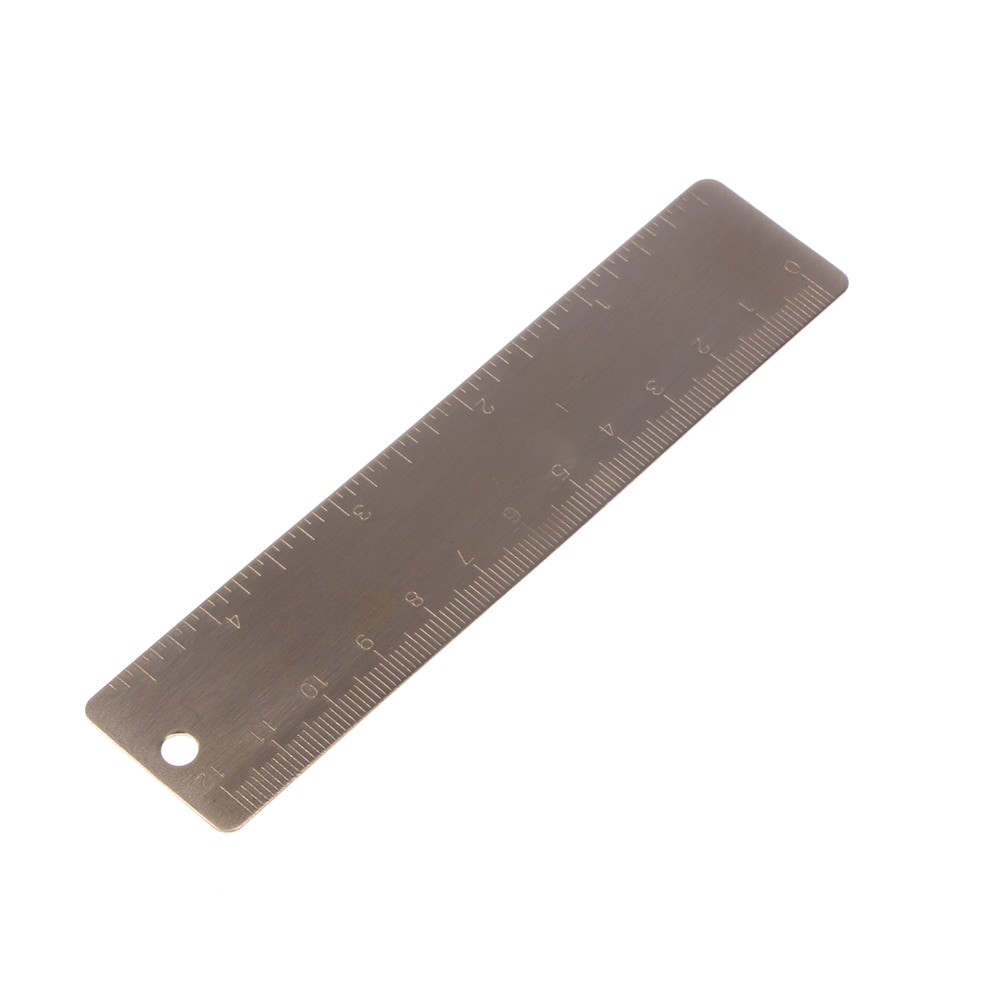 1 stk mini vintage messing lineal bogmærker mini lille metal lineal maleri kartografi lineal skoleartikler dobbelt skalaer