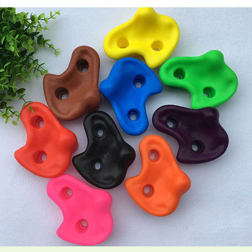 15 pcs 12cm Big Size Plastic Children Kids Rock Climbing Wood Wall Stones Hand Feet Holds Grip Kits Without Screw Random Color