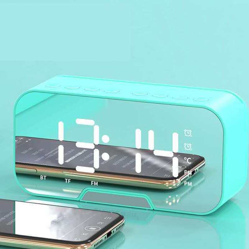 G10 Bluetooth altavoz alarma Digital LED reloj inalámbrico portátil altavoces Stereo Subwoofer con manos libres TF tarjeta AUX MP3 jugador: 04 blue