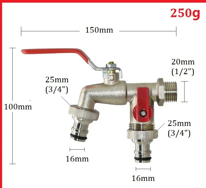 Garden Tools Brass Water Faucet 1/2" Outside & Inside Used Easy Turn On/Off Lever Handle Watering Supply Taps Ball Valve: PURPLE