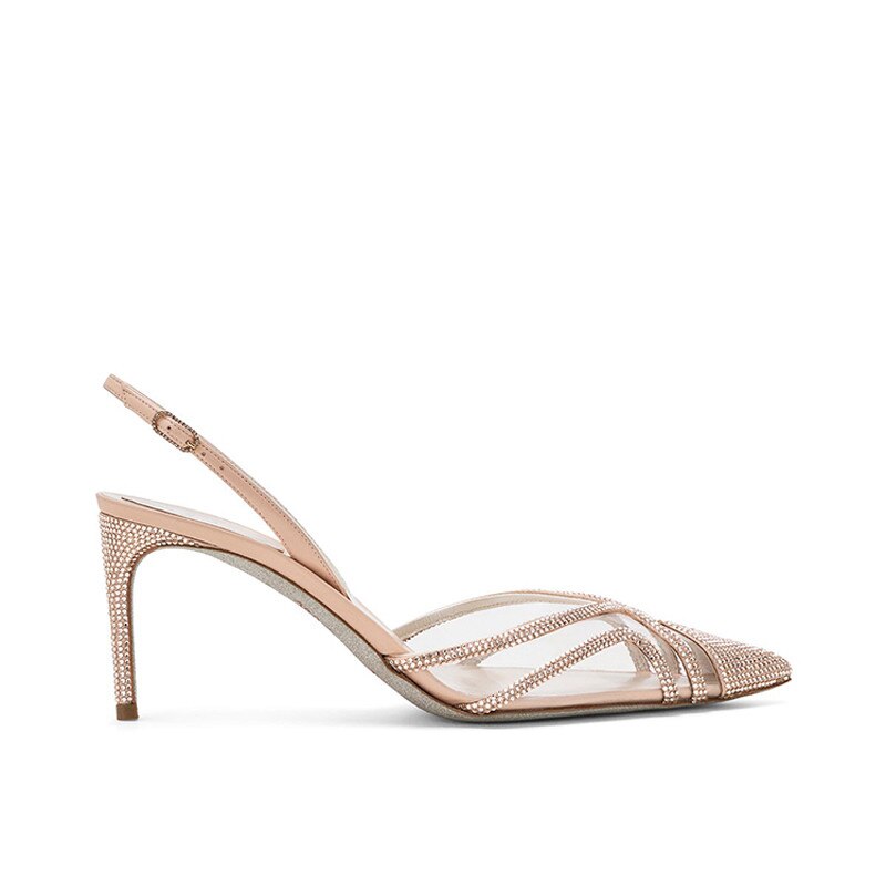 Zomer Luxe Diamant Hoge Hakken Schoenen Vrouwen Sandalen Landingsbaan Puntschoen Ladies Party Wedding Sansals Schoenen