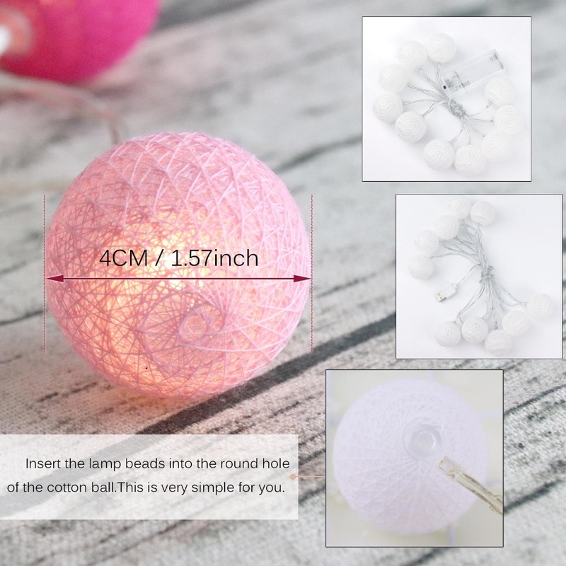 2,2 M 20 LED Baumwolle Ball Girlande Lichterketten Outdoor Dekoration Baby Bett Fee Lichter Hochzeit Weihnachten Beleuchtung Dekor