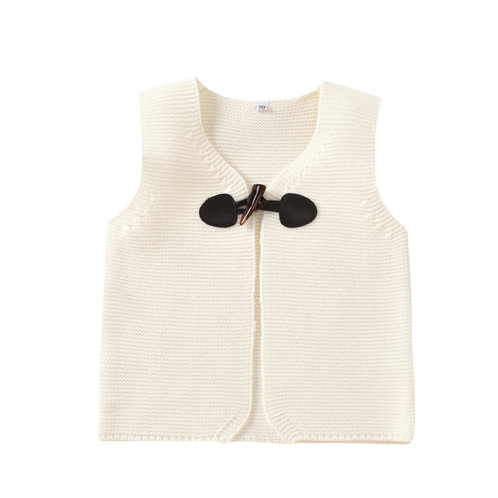 Peuter Baby Kinderen Jongens Meisjes Effen Kleuren Warm Button Gebreide Trui Vest Jas Uitloper Gentleman Kleding Vest # P4: WHITE / 6m