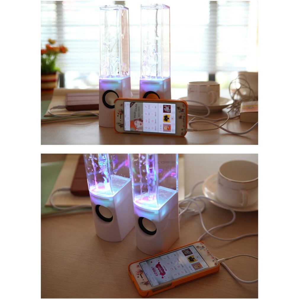 Lumière LED danse haut-parleurs d'eau musique fontaine lumière haut-parleurs pour PC ordinateur Portable téléphone Portable bureau stéréo eau danse haut-parleur