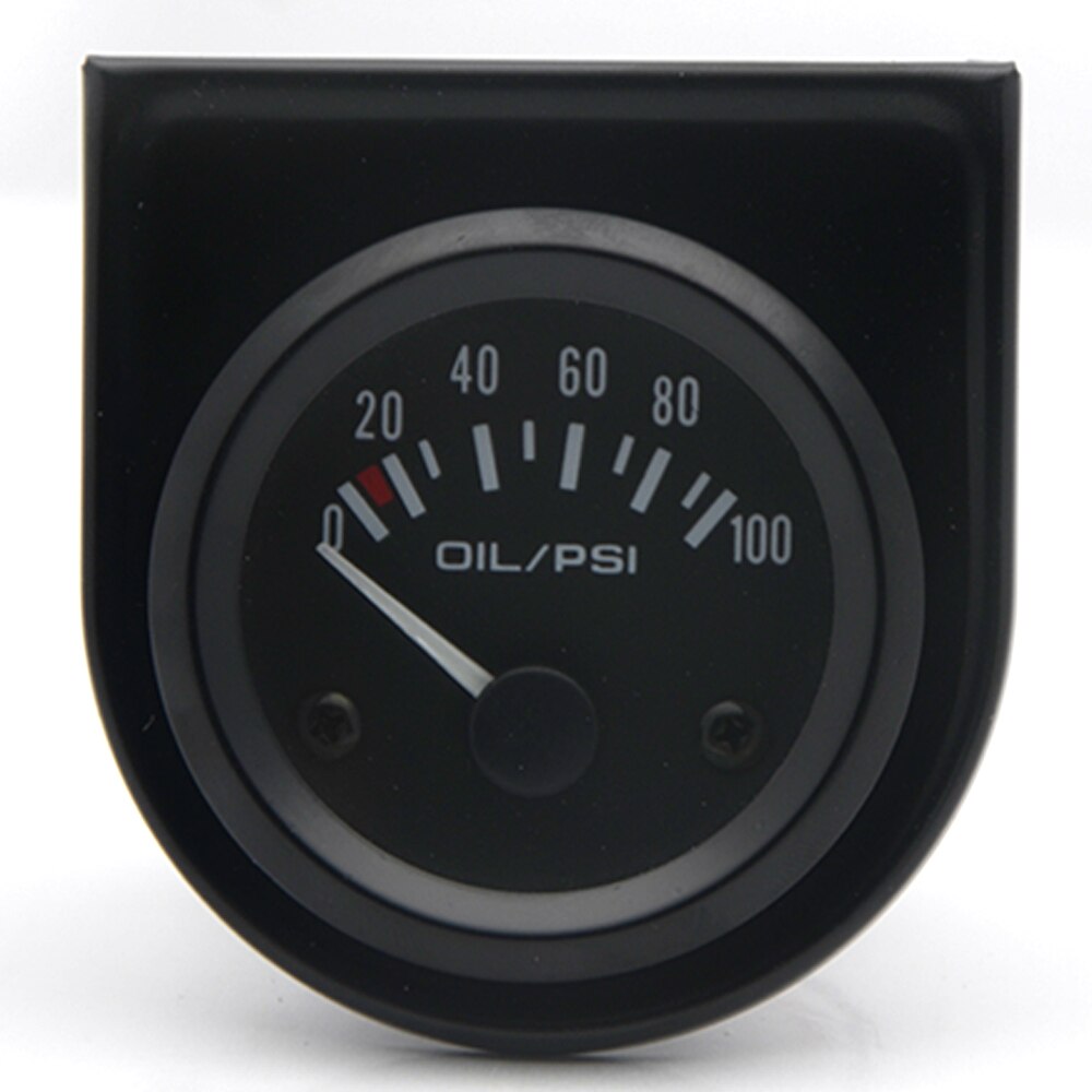 2 " 52mm sort vandtemp / olietemp / oliepresse psi / oliepresse kg / volt / amperemeter / brændstofniveaumåler bilmåler med holder til holder til holder: Oliepresse psi