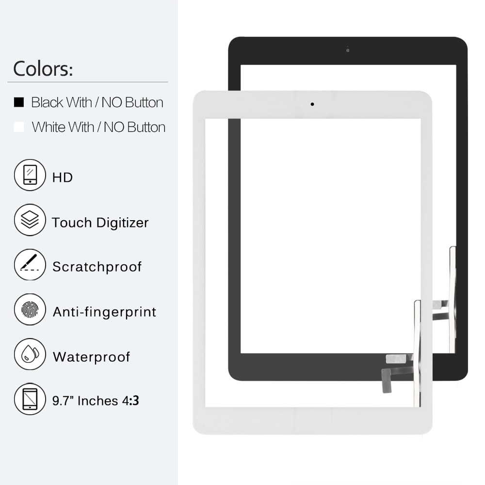 Touchscreen Voor Ipad Touch Screen Digitizer Voor Ipad 5 Ipad 9.7 A1822 A1823 Screen Glas Panel Vervanging Sensor