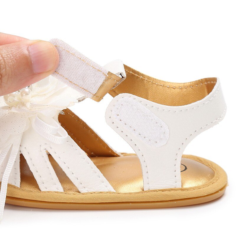 Sandales d'été pour bébé fille de 0 à 18 mois, chaussures en PU, fleurs et papillons, à la