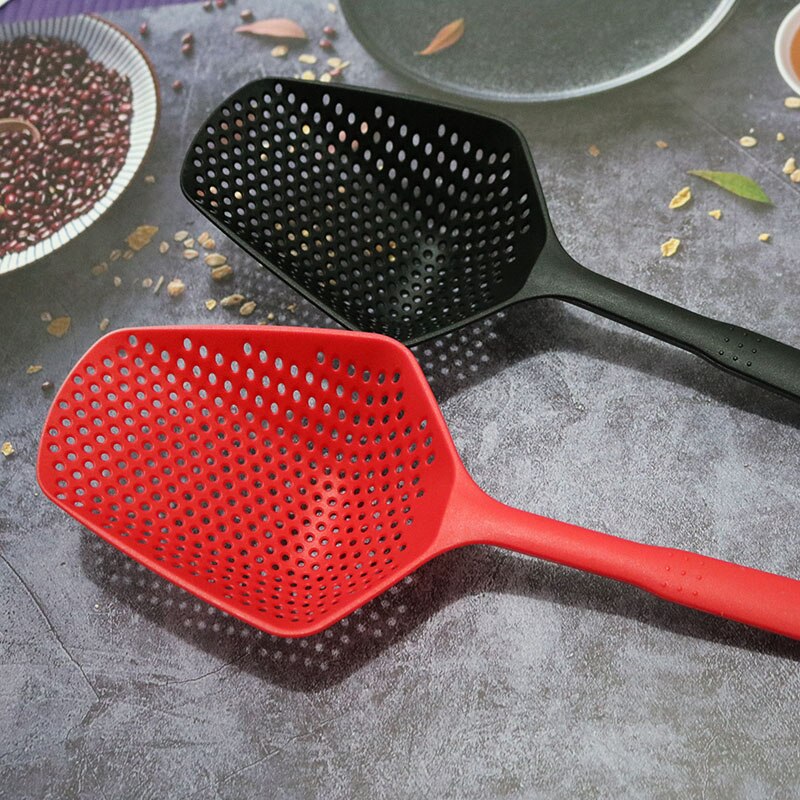 Unibird 34.5cm Long Handle Kitchen Shovel Plastic Pasta Scoop Strainer Colander for Spaghetti Noddle French Fries Colonder