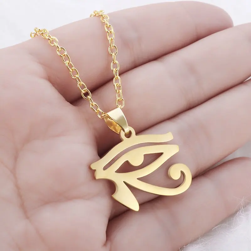 Colgante Vintage de ojo de sol de Dios, collar de ojo que todo lo ve, joyería de amuleto religioso para hombres y mujeres