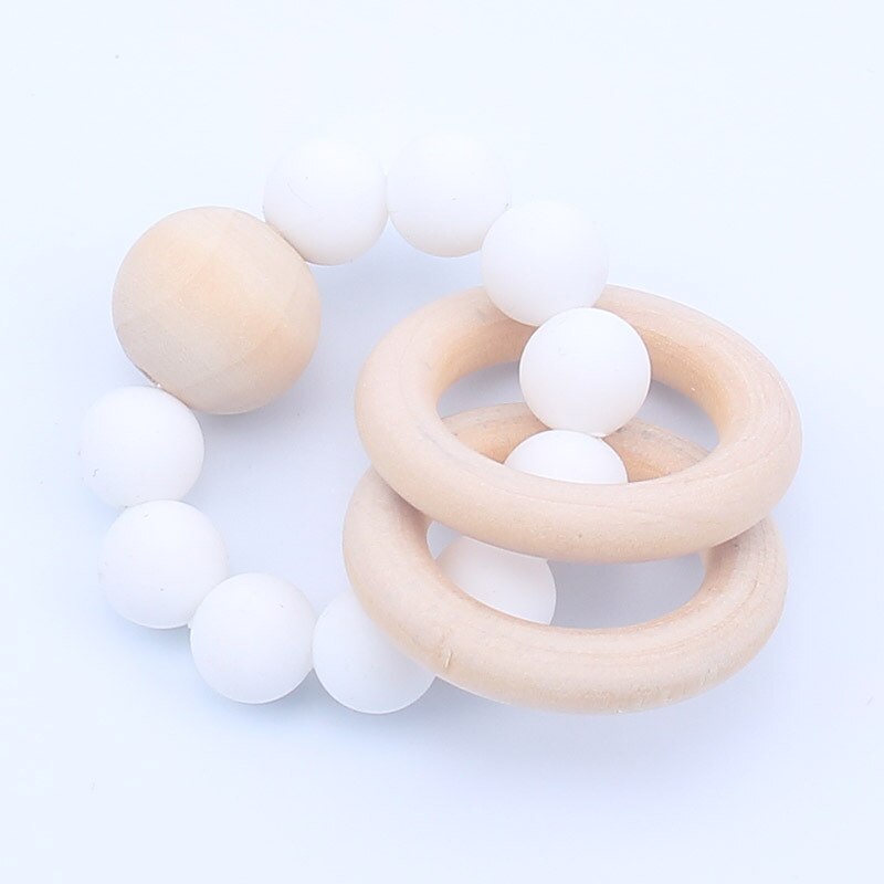 Pulsera de dentición de silicona para bebé, mordedor de madera, cuentas de silicona, dientes, Muelas de la dentadura, sonajero de madera, juguete de silicona para bebé: plum