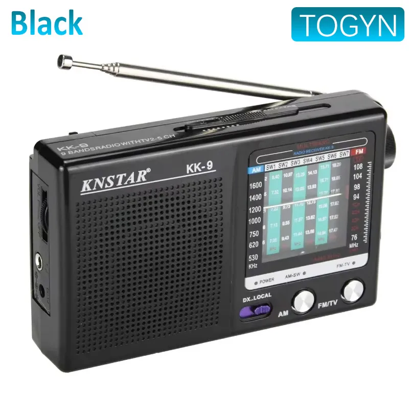 Radio portátil multifuncional de baja potencia AM FM Mini Walkman 2 pilas AA Radio estéreo al aire libre para caminar senderismo Camping: Negro