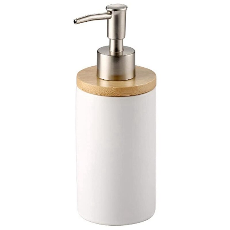 Shampoo En Conditioner Flessen,Keramische Zeepdispenser, Vintage Perzikbloesem Witte Navulbare Schotel Zeepdispenser Voor Keuken, Oosters Olieverfschilderij Decoratieve Pompfles Antieke Vloeibare Ze