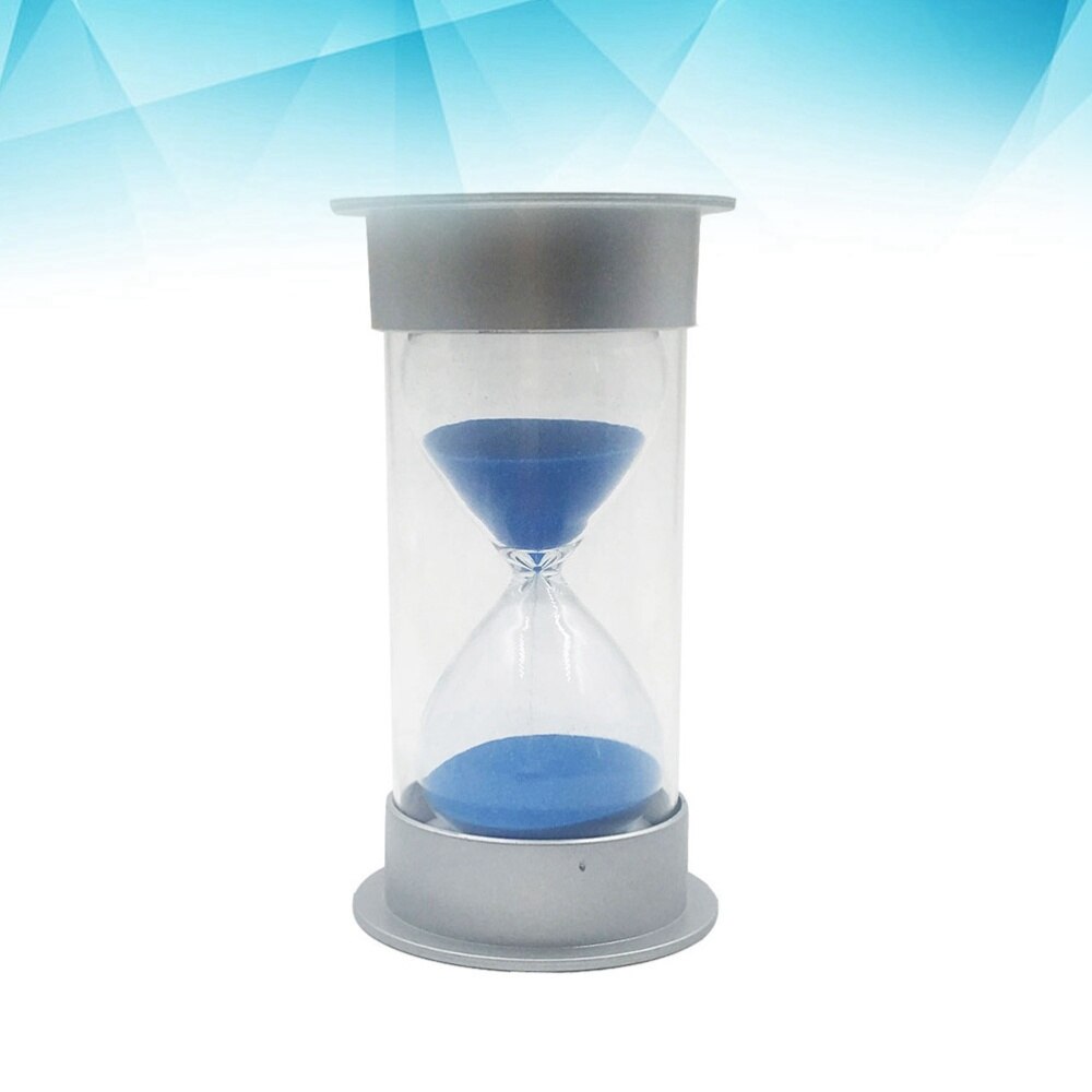 25 Minutes Hourglass Timer Decoration Small Silver Covered Blue Sand Hourglass Timer Children's Playing