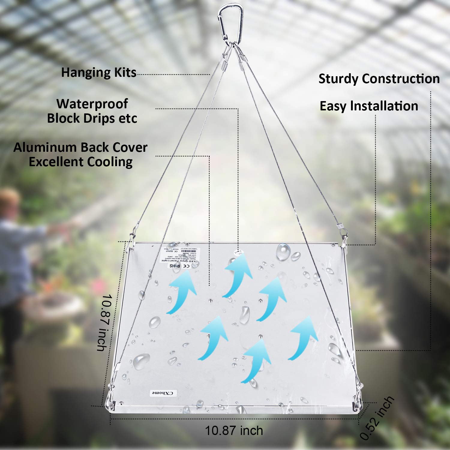 HOUYI LED Grow Light 75W Full Spectrum 3500K Plant Light for Indoor Plants Hydroponics Greenhouse Seedling Veg and Flower