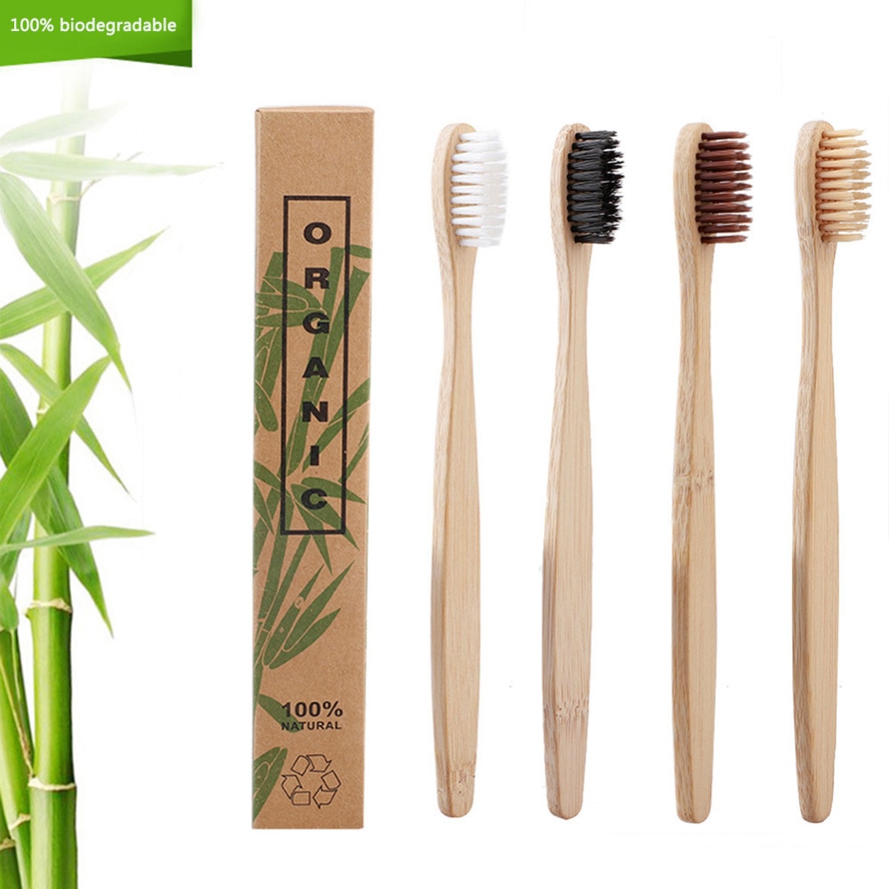 50pcs Natural Bamboo Toothbrush Wood Toothbrushes Soft Bristles Capitellum Fiber Teeth brush Eco-Friendly Oral Tooth Care