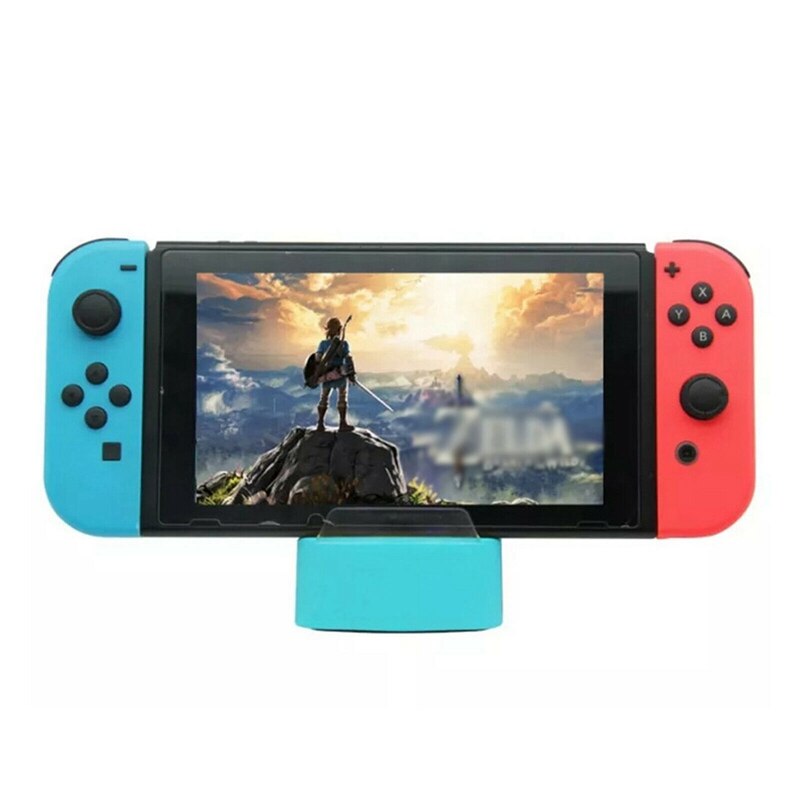 4 USB Ports Charging Dock Station Base with USB HUB for Nintend Switch / Switch Lite Console: Blue