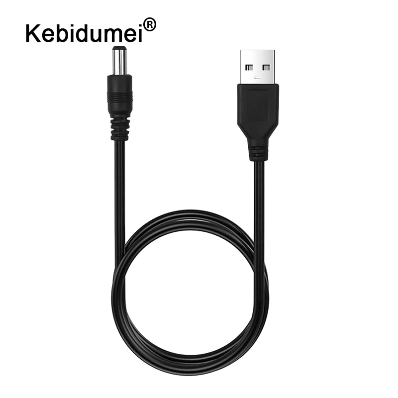 Kebidumei Usb 5V Lader Power Kabel Usb Naar Dc 5.5 Mm Plug/Jack Usb Power Kabel Voor MP3 MP4 Speler Zwart