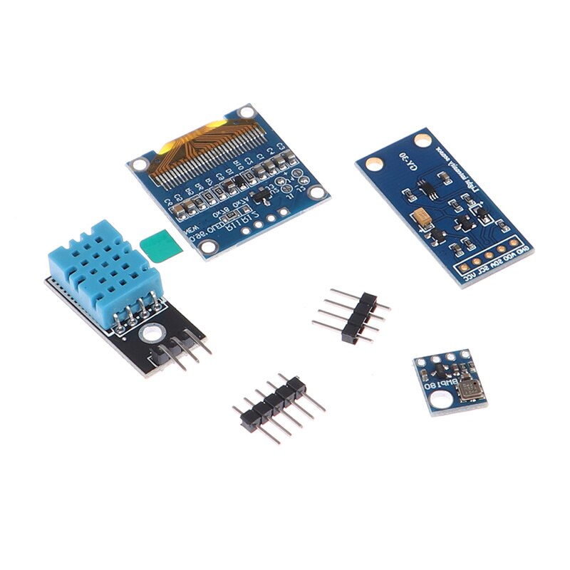 Esp8266 kit estação meteorológica com temperatura e umidade sensor de luz pressão atmosfera 0.96 display para arduino ide iot starter