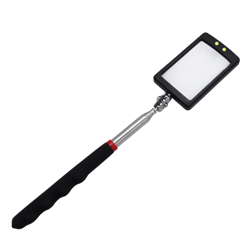 Endoscópio de chassi de automóvel 360 ° Espelhos telescópicos ângulo led luz ampliação espelho de inspeção ferramentas de detecção de reparo de carro: Default Title