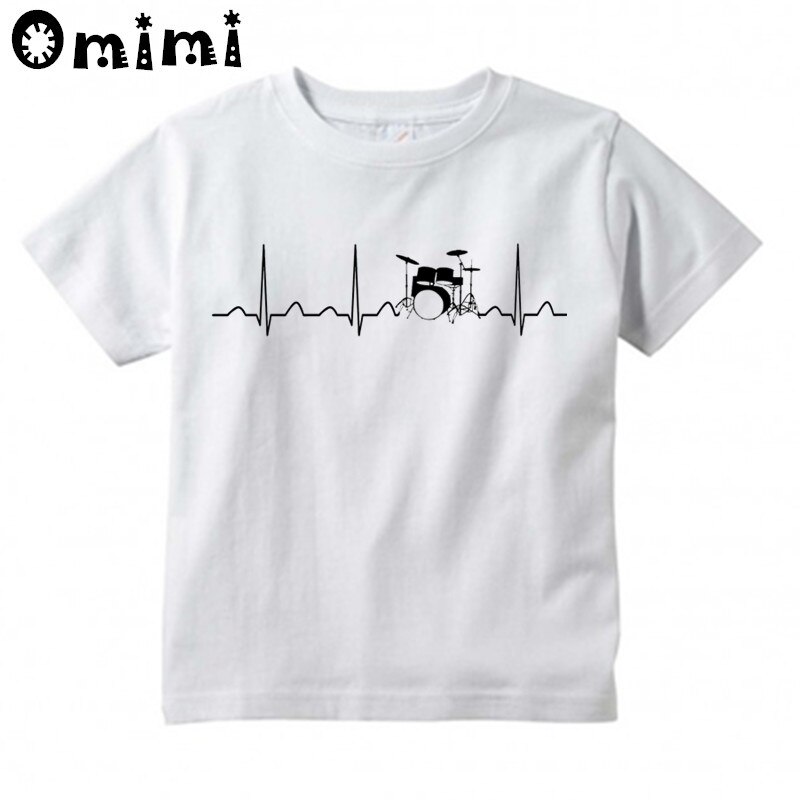 Camiseta con estampado de latido del corazón para niños y niñas, camisa blanca de manga corta, ooo977: 6 años