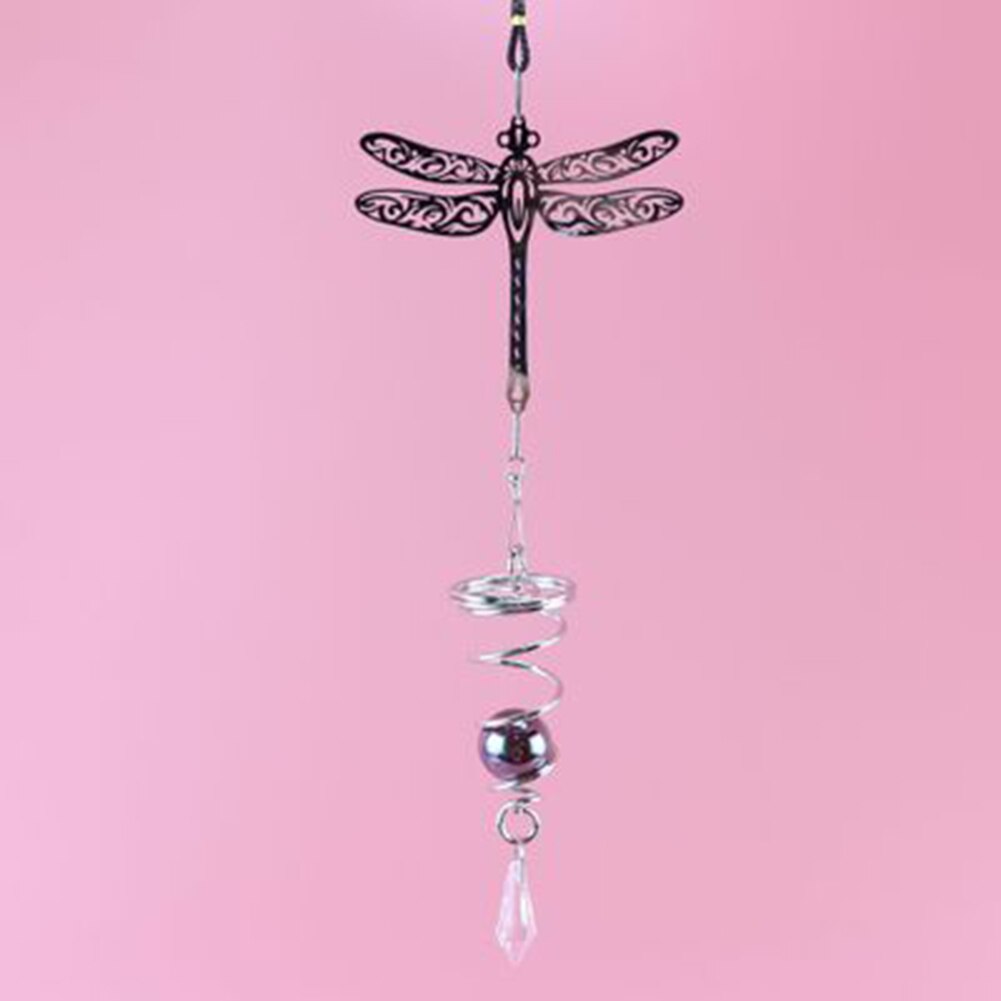 DIY obrotowy dzwonek wietrzny metalowy wiszący wiatraczek, ogród rzeźba wystrój ogrodowa podwórko dom żywy dzwonek wietrzny s: 3