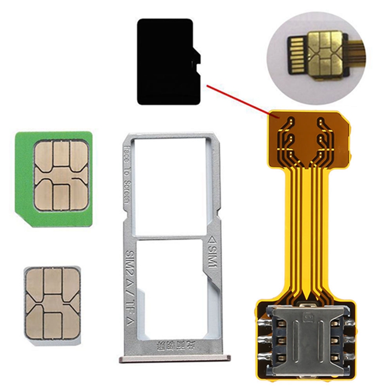 Universal TF Hybrid Sim Slot Dual SIM Card Adapter Micro SD Extender Nano Cato Android Phone For Xiaomi For HuaWei