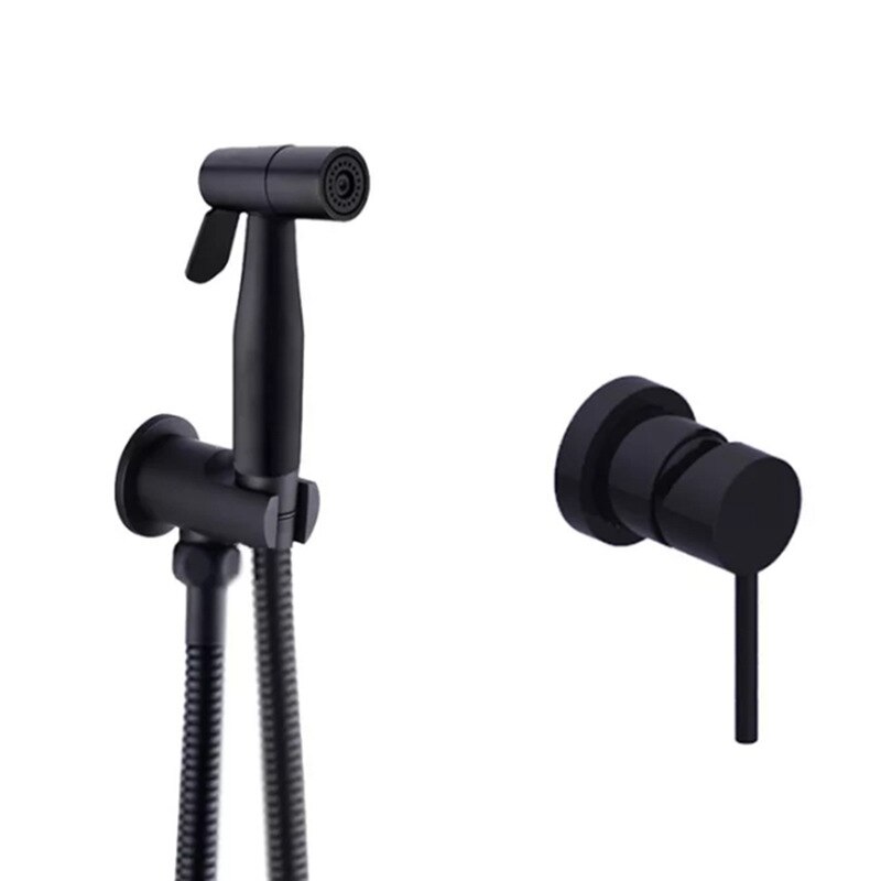 304 Roestvrij Staal Black Bidet Kraan Badkamer Handdouche Wc Spuit Hygiënische Wall Mount Douche