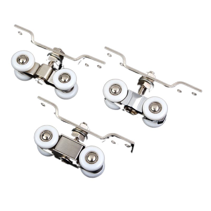 Bewegende 360 Graden Deur Opknoping Ronde Glazen Hardware Katrol Opknoping Mute Rail Wiel Balkon Schuifdeuren Kast 4 Wiel