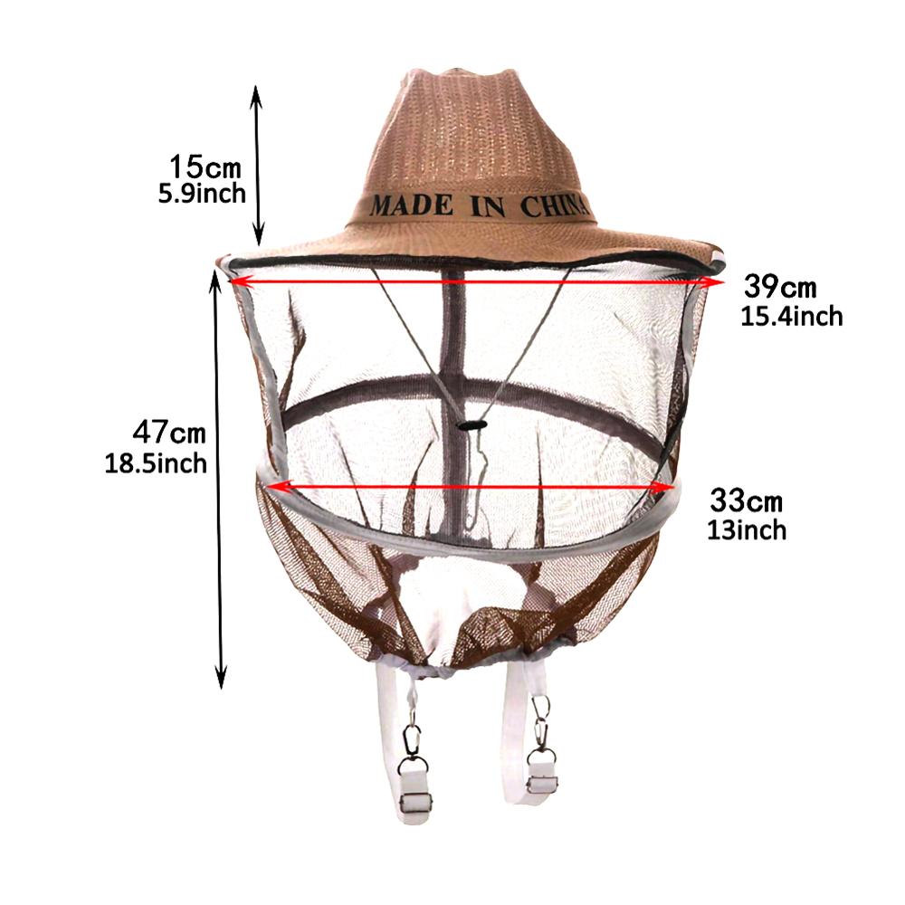 Anti-bijenhoed, beschermend net, beschermende benodigdheden voor de imker, duurzame bescherming, imker cowboy, kampeermasker voor de imker.