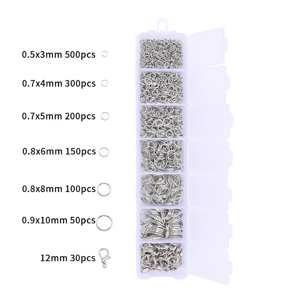 Mix Box Kits Alloy Chain Earring Hooks Head Pins Jump Rings Lobster Clasp For DIY Jewelry Findings Set Making Earrings Supplies: BDH153-01RH
