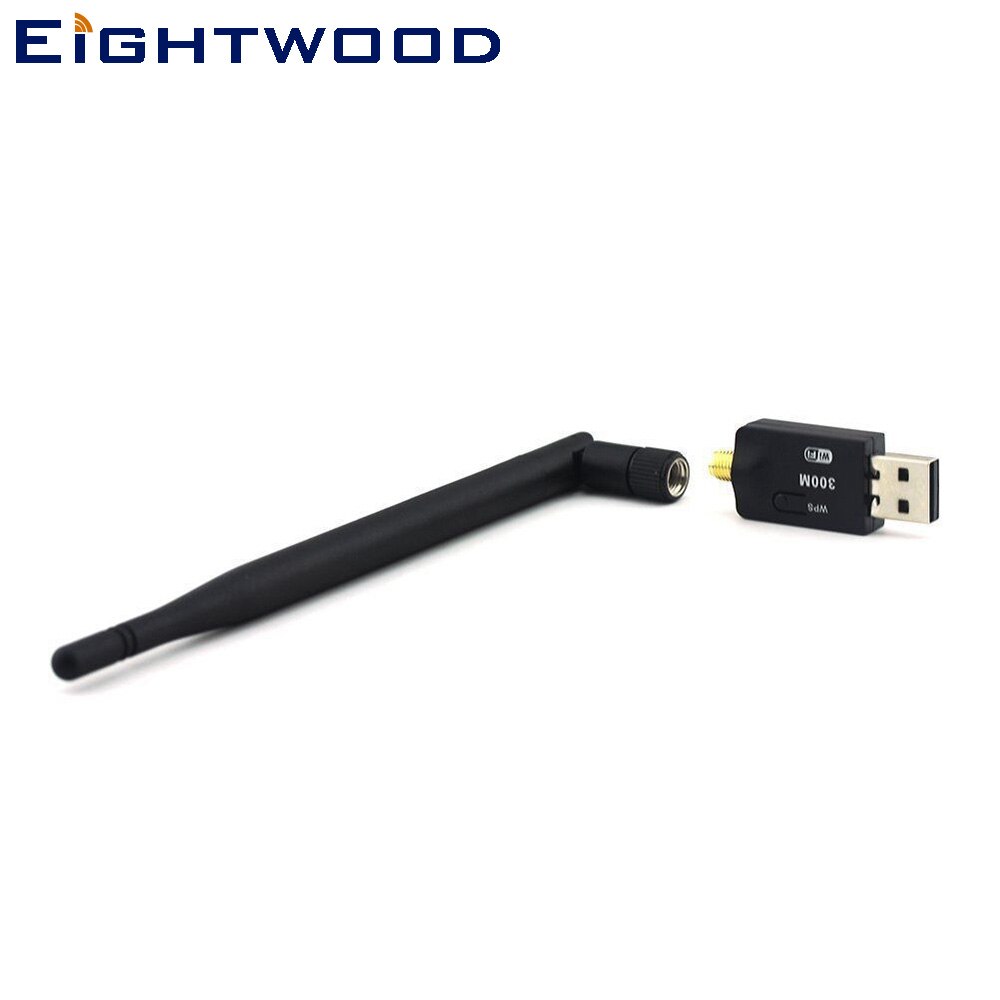Eightwood 300Mbps Wifi Wireless Internet Signaal Booster Range Extender Usb Wifi Adapter Antenne Compatibel Met Bluetooth