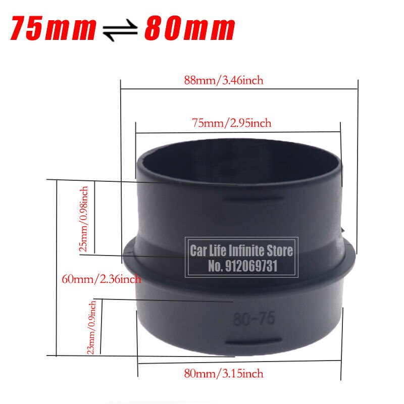 75mm 80mm konwersja wspólne złącze ogrzewanie postojowe samochodu elastyczna rura reduktor adapter konwerter podgrzewacz powietrza na olej napędowy 5KW/D4