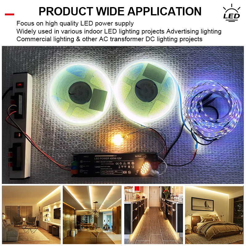 LED-Beleuchtungstransformator Ultradünn AC100-265V zu DC 12V 24V 60W 100W 200W 300W 400W Neuer LED-Treiber mit einstellbarer Spannung