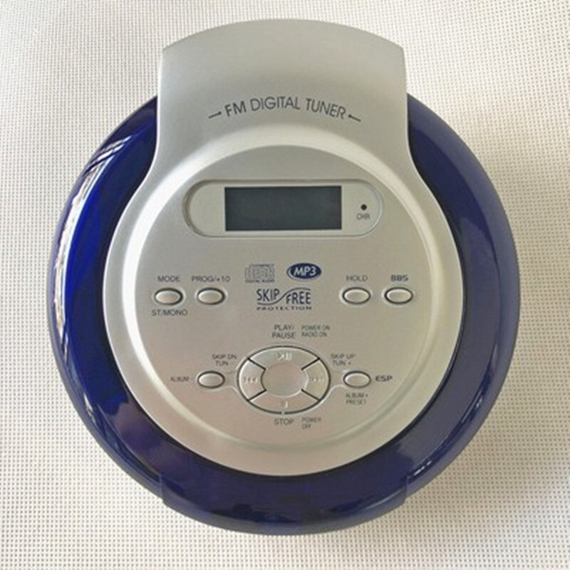 Portable CD player walkman system music shockproof LCD display 3.5 mm audio jack headset CD-R-RW disc Play console: Default Title