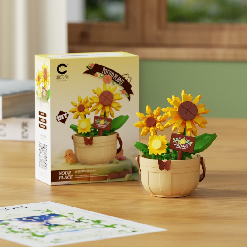Christmas Building Blocks - Floral Basket Building, Fun Educational DIY Puzzle Toys: M / Red
