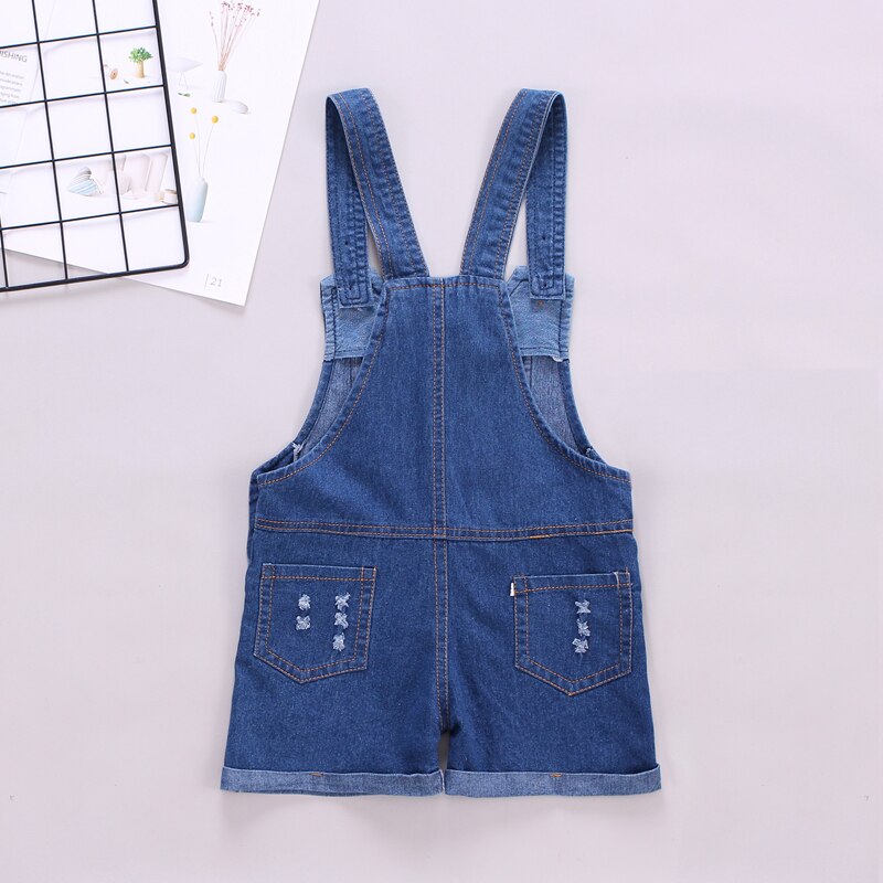 Diimuu Zomer Mode Jongens Meisjes Overall Shorts Denim Broek Kinderkleding Casual Gewassen Hole Jumpsuits Fit 3-5 jaar