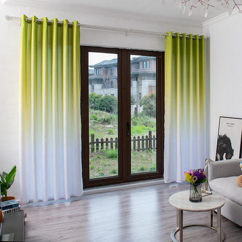 Living Room Privacy Curtains Simple Decorative Gradient Curtains Half Sun Shade Curtains