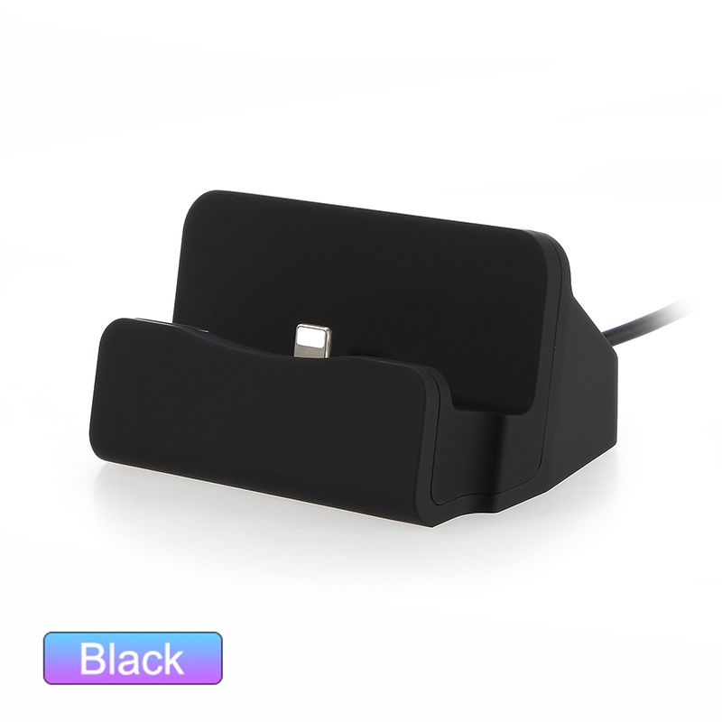 Docking Station Ladegerät Für iPhone Android Typ C Desktop Lade Port Sync Cradle Dock Stehen Halter Micro USB-C Telefon Ladegeräte: For Type C / Charger Black