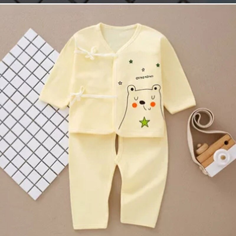 Pur coton bébé ouverture sous-vêtements pour garçons et filles au printemps, été, automne et hiver pour 0-6 mois: Yellow 1505 / Nouveau-né