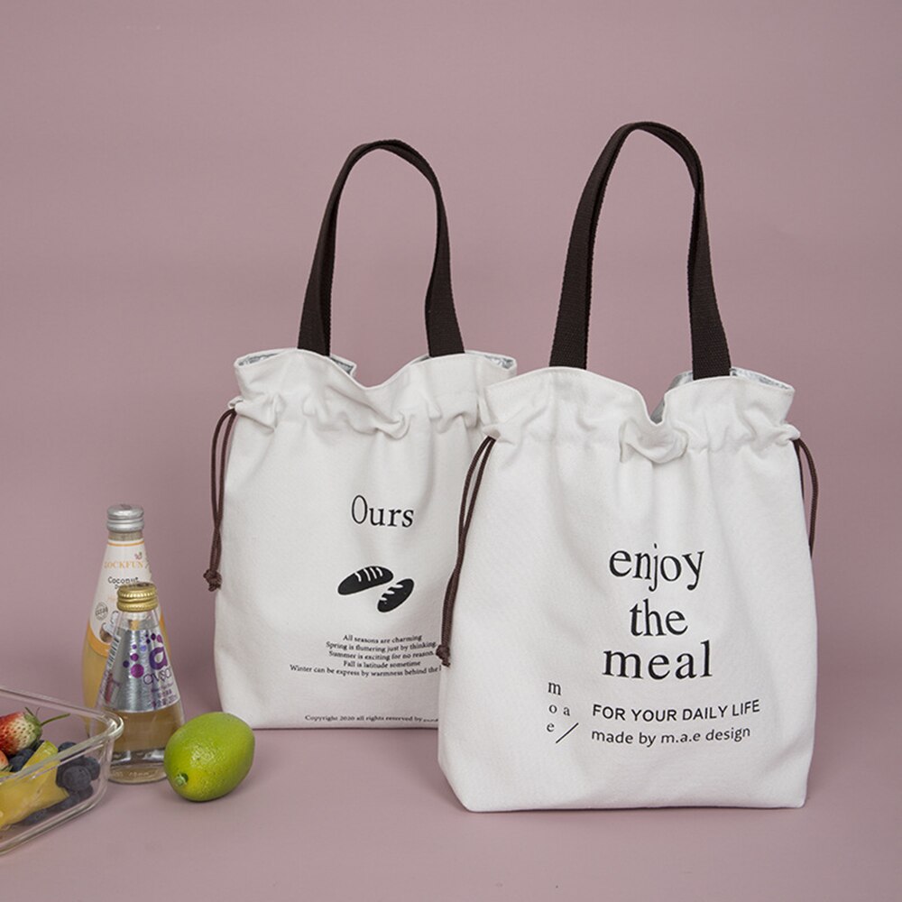 Borsa da pranzo in tela fodera in foglio di alluminio spesso scatola da pranzo borsa termica borsa da Picnic contenitore per la cena borse per la conservazione degli alimenti scolastici