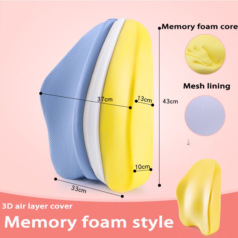 Memory Foam Full Body Pillow Slow Rebound Sofa Waist Cushion Car Pillow Relax Cushion Set Orthopedic Massage Hemorrhoid Cushion: Light blue B