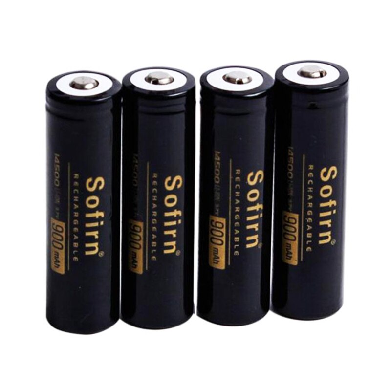 Sofirn Sofirn 14500 900mAh Battery 3.7V Li-ion Rechargeable Batteries AA Lithium Cell Batteries Top Head