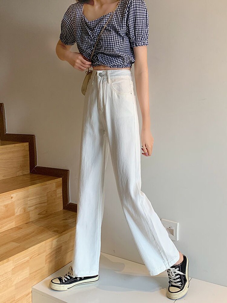 Beige Cotton Straight Fit Pants main image 1